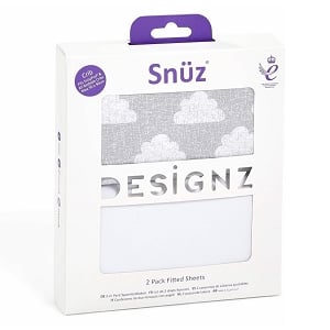 Snuz SnuzPod Crib Fitted Sheets, 2 Pack - Cloud