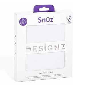 Snuz SnuzPod Crib Fitted Sheets, 2 Pack - White