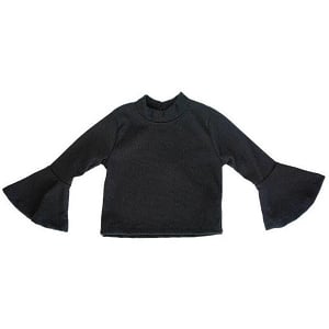 Joni Bell Sleeve Top - Black Rib