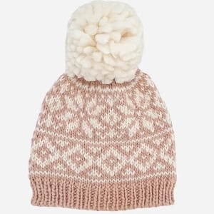 Snowflake Holiday Christmas Beanie - Blush 