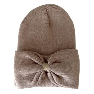 Baby's First Hat - Tan Bow 