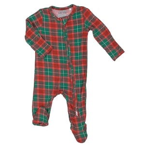 Holiday Plaid 2 Way Zipper Footies  