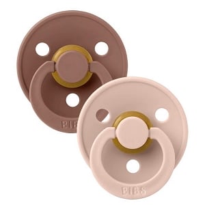 Bibs Natural Rubber Latex Pacifier 2 pk - Woodchuck/Blush