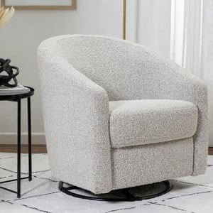 Madison Swivel Glider - Black & White Boucle 