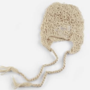 Lacey Mohair Knit Bonnet - Tan