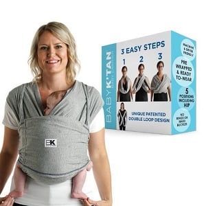 Baby K’tan Pre-Wrapped - Ready To Wear Baby Carrier - Original - Heaher Grey
