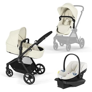 Cybex EOS Travel System - Seashell Beige (Black Frame)