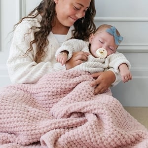 Saranoni Waffle Knit Blanket - Rosette
