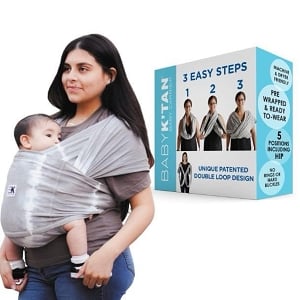 Baby K’tan Pre-Wrapped - Ready To Wear Baby Carrier - Graphite Grey