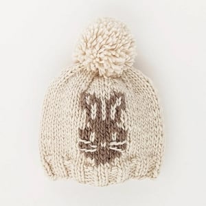 Whiskers Bunny Rabbit Hand Knit Beanie 