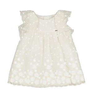 Mayoral Embroidered Dress - White