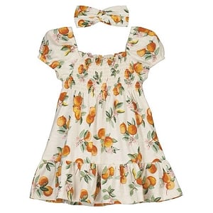 Mayoral Tangerine Printed Dress