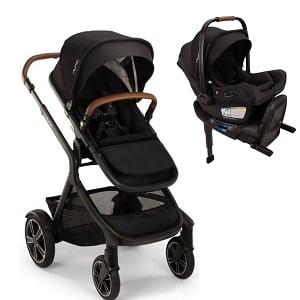 Nuna DEMI Next Stroller & Nuna Pipa Aire RX Infant Car Seat + RELX Base Bundle - Caviar