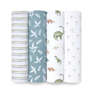 Aden + Anais Dino Jungle 4 Pack Classic Swaddle 