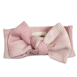 Organic Waffle Knot Bow - Ballet Pink Tie Dye