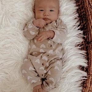 Organic Long Sleeve Bay Jumpsuit - Rainbow