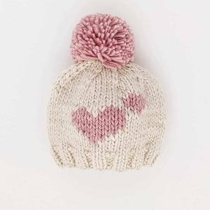 Sweetheart Knit Beanie Hat Rosy