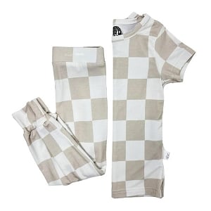 Espresso Check Two Piece Set