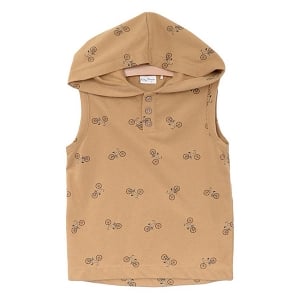 City Mouse Combed Jersey Henley Hooded Tank - Bikes