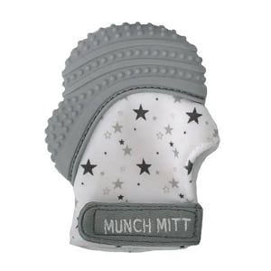 Teething Munch Mitt - Grey Stars