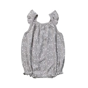 Quincy Mae Ribbed Ruffle Romper - Fleur