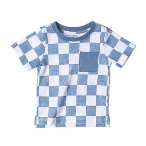 LB Checkered Tee - Sky Blue 