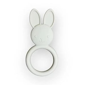All Silicone Bunny Teething Ring - Navajo Beige