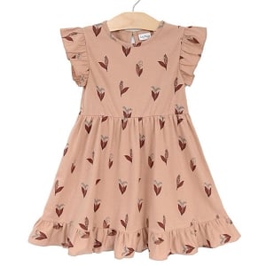 City Mouse Combed Jersey Collar Twirl Dress - Lily of the Valley