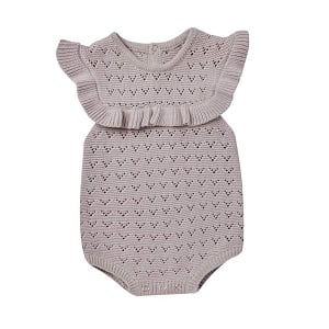 Quincy Mae Pointelle Romper - Lavender 