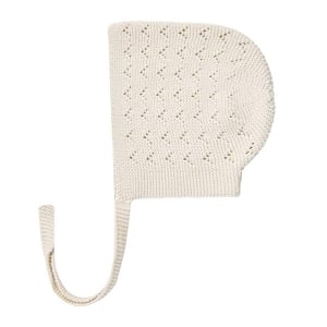 Quincy Mae Pointelle Knit Bonnet - Natural