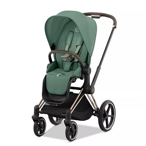 Cybex Priam 4 Stroller - Brown/Rose Gold/Leaf Green