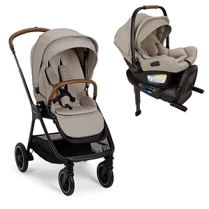 Nuna Pipa Aire RX Infant Car Seat + RELX Base & TRIV Next Stroller Bundle - Hazelwood