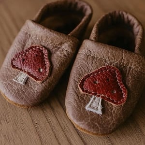 Mushrooms On Chai Leather Shoes Moccs Baby and Toddler