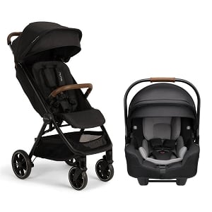 Nuna TRVL lx Stroller & Nuna Pipa RX Infant Car Seat + RELX Base - Caviar