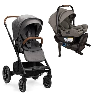 Nuna Pipa Aire RX Infant Car Seat + RELX Base & Mixx NEXT Stroller + Ring Adapter Bundle - Granite 