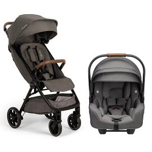 Nuna TRVL lx Stroller & Nuna Pipa RX Infant Car Seat + RELX Base - Granite  