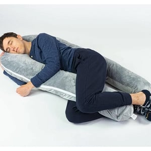 Comfort-U Full Body Pillow Cover (Silver Light Fleece)