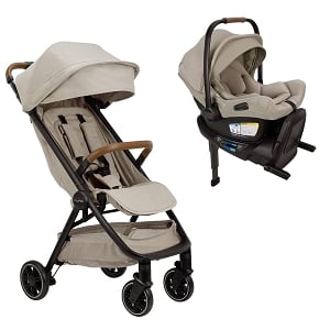 Nuna Pipa Aire RX Infant Car Seat + RELX Base & TRVL Stroller Bundle - Hazelwood