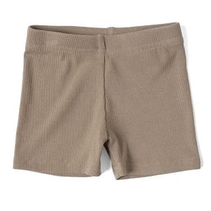 LB Ribbed Biker Shorts - Taupe