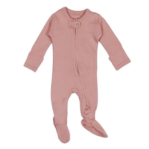 Organic 2-Way Zipper Footie - Mauve