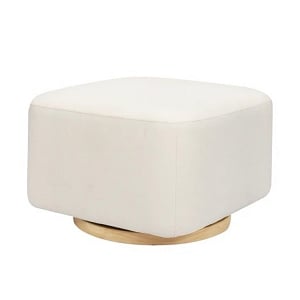 Babyletto Kiwi Gliding Ottoman - Performance Cream Eco-Weave with Light Wood Base