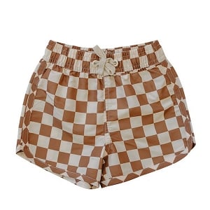 Swim Shorts - Rust Checkered