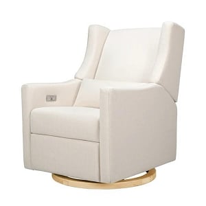 Babyletto Kiwi Glider Recliner - Performance Natural Eco-Twill with Light Wood Base