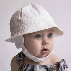Tyrolean White UPF 50+ Hat with Chinstrap