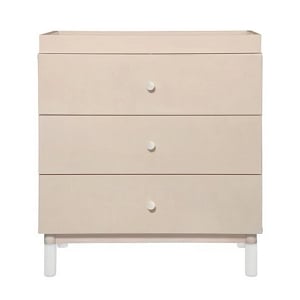 Babyletto Gelato 3-Drawer Changer Dresser with Removable Changing Tray - Washed Natural / White