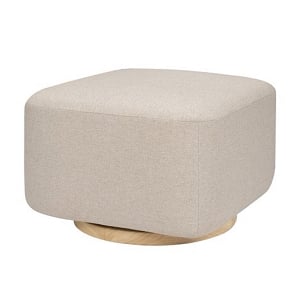 Babyletto Kiwi Gliding Ottoman - Performance Beach Eco-Weave with Light Wood Base