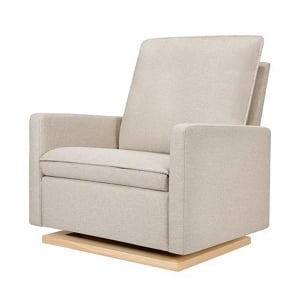 Babyletto Cali Pillowback Chair and a Half Glider - Performance Beach Eco-Weave with Light Wood Base