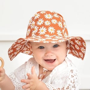 Ginger Daisy Sunhat UPF 50+ with Adjustable Breakaway Strap 