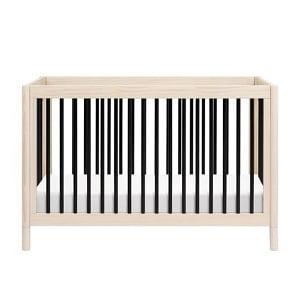 Babyletto Gelato 4-in-1 Convertible Crib with Toddler Bed Conversion Kit - Washed Natural / Black