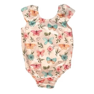Maggie Cap Sleeve Bodysuit - Watercolor Butterflies